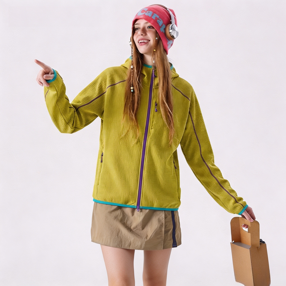 Waffle Softshell Jacket | Unisex Color‑Block Outdoor Hiking Couple Coat