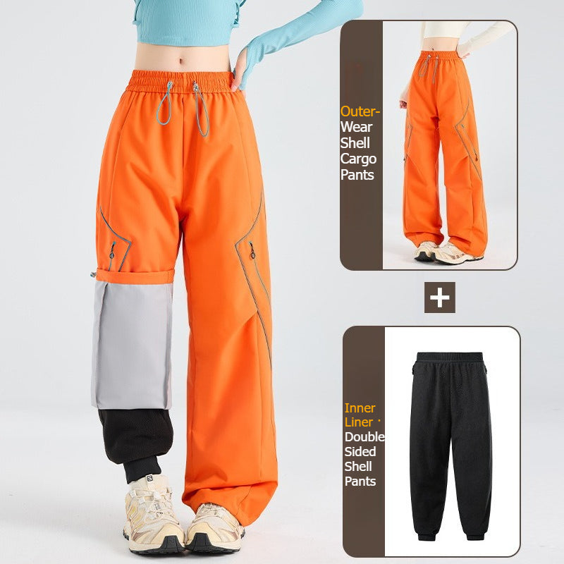 WENHOUU 2‑Piece Detachable Storm Pants Windproof Waterproof Outdoor Hiking Pants for Men Women