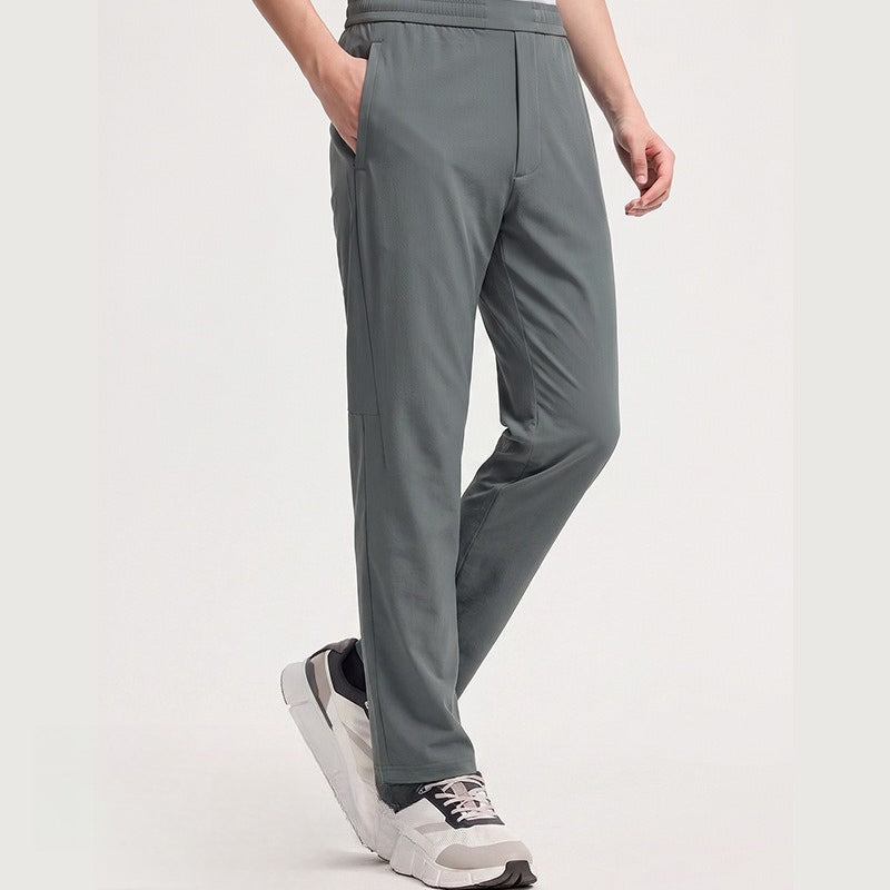 Men's Summer Ice Feel Quick Dry Pants, Breathable Loose Straight Fit Outdoor Casual Trousers
