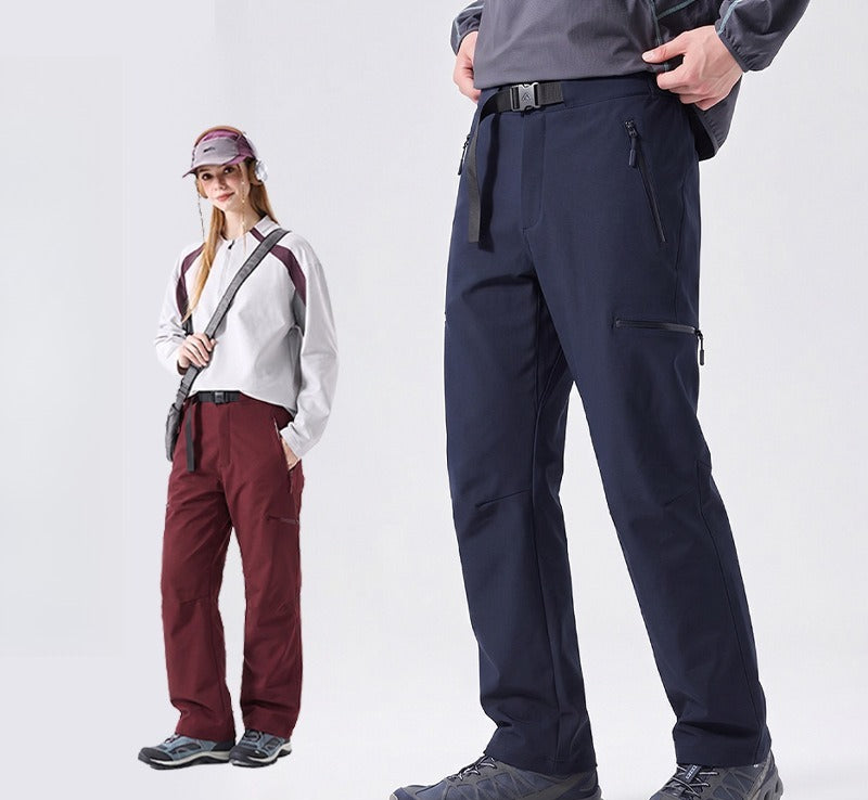 Unisex 3‑in‑1 Zip‑Off Hiking Pants, Detachable Fleece Lined Windproof Waterproof Outdoor Trousers