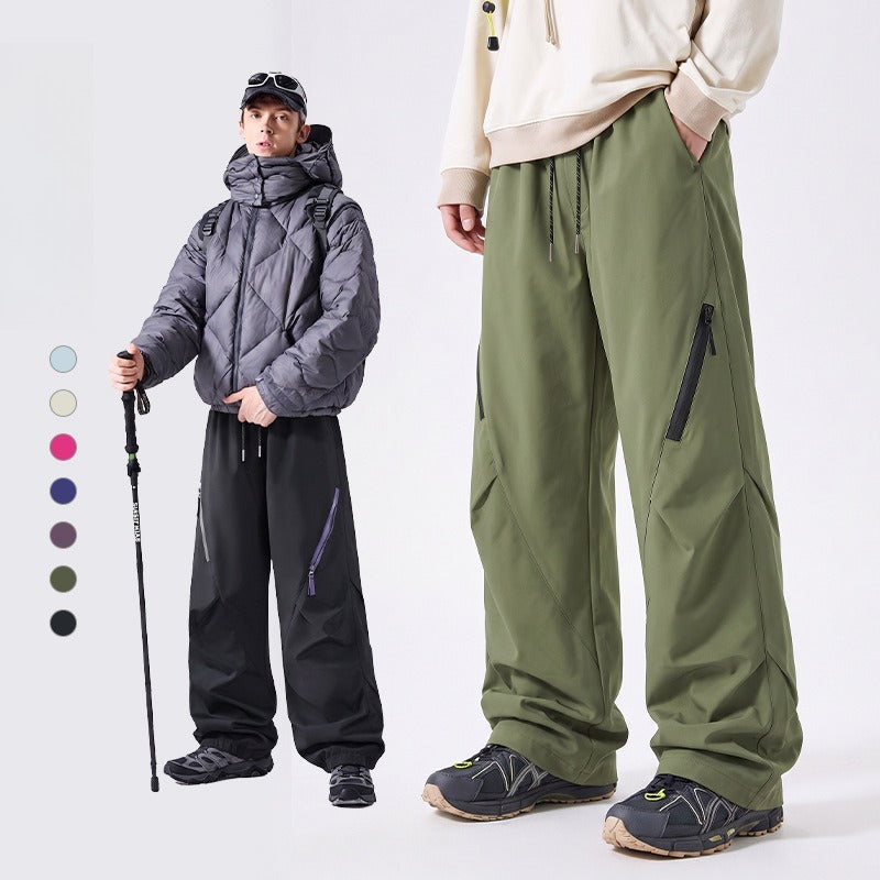 WENHOUU Unisex Warm Fleece‑Lined Hiking Pants, Waterproof Breathable Outdoor Trousers