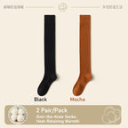 Women's extended knee socks, pure cotton non-slip boneless thigh socks, spring and autumn warm models