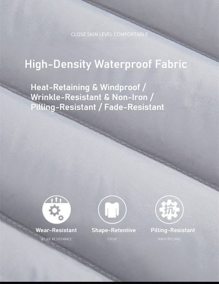 Trendy Lightweight Men's Down Jacket - Winter Stand Collar Solid Color Versatile Warm