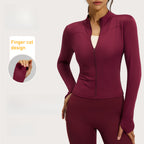 Wear long-sleeved tight yoga clothes outside, fitness, running, yoga