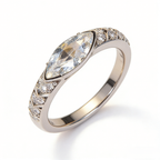 Carbon Diamond Marquise Evil Eye Ring