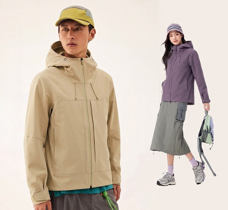 WENHOUU Unisex Softshell Jacket Waterproof Warm Lightweight Hiking Mountaineering Outerwear