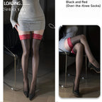 Women's lace stockings, garter sock combination, ultra-thin skin-penetrating/oily anti-hook, multi-color optional