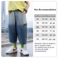 Boys Letter Embroidered Soft Denim 7 Inch Shorts