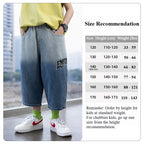 Boys Letter Embroidered Soft Denim 7 Inch Shorts