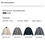 Double-sided retro plaid Harrington tooling jacket men's autumn trendy brand casual stand-up collar loose sports jacket