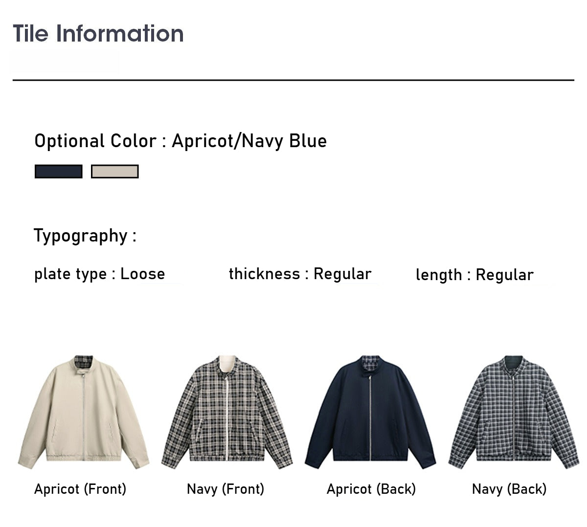 Double-sided retro plaid Harrington tooling jacket men's autumn trendy brand casual stand-up collar loose sports jacket