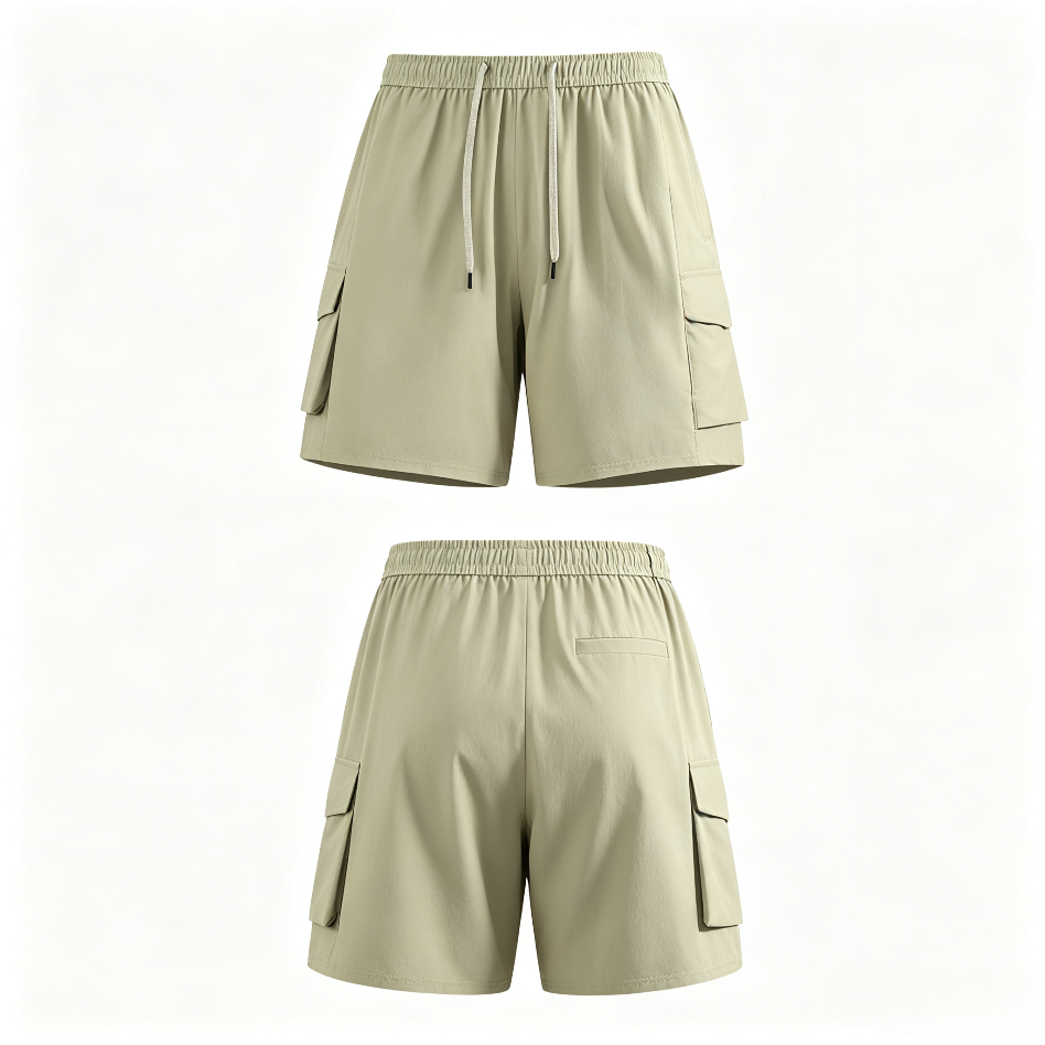Men Women Summer Ice Silk Cargo Shorts Quick Dry Breathable 5‑Inch Casual Shorts