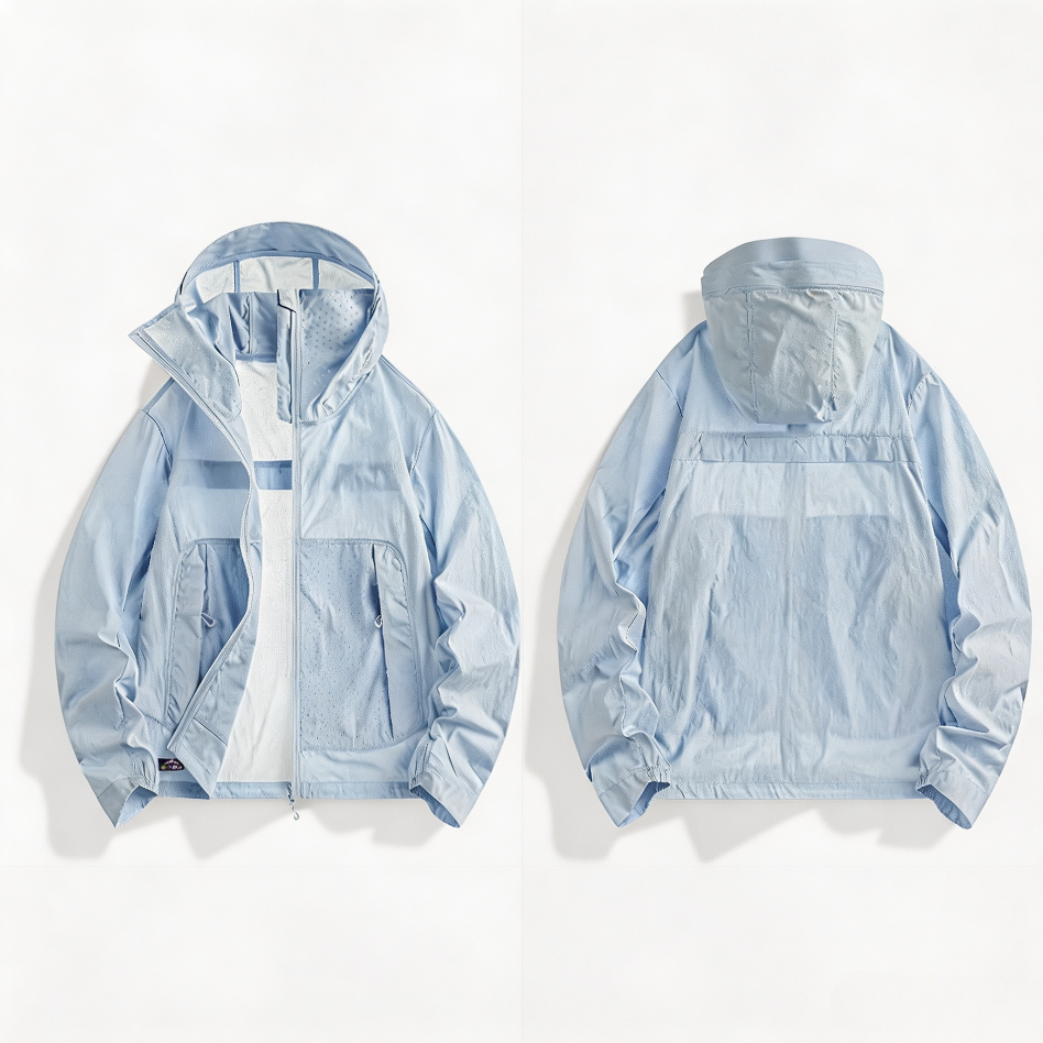 Unisex Ice Silk UPF50+ Sun Protection Jacket Lightweight Breathable Outdoor Anti‑UV Sun Shirt