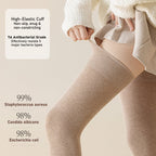 Women's extended knee socks, pure cotton non-slip boneless thigh socks, spring and autumn warm models