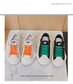 2025 summer new models, shell head dissolving shoes, genuine leather little white shoes, women's versatile casual trendy shoes