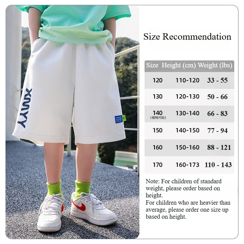 Boys' Summer Cooling Shorts，White Casual Style