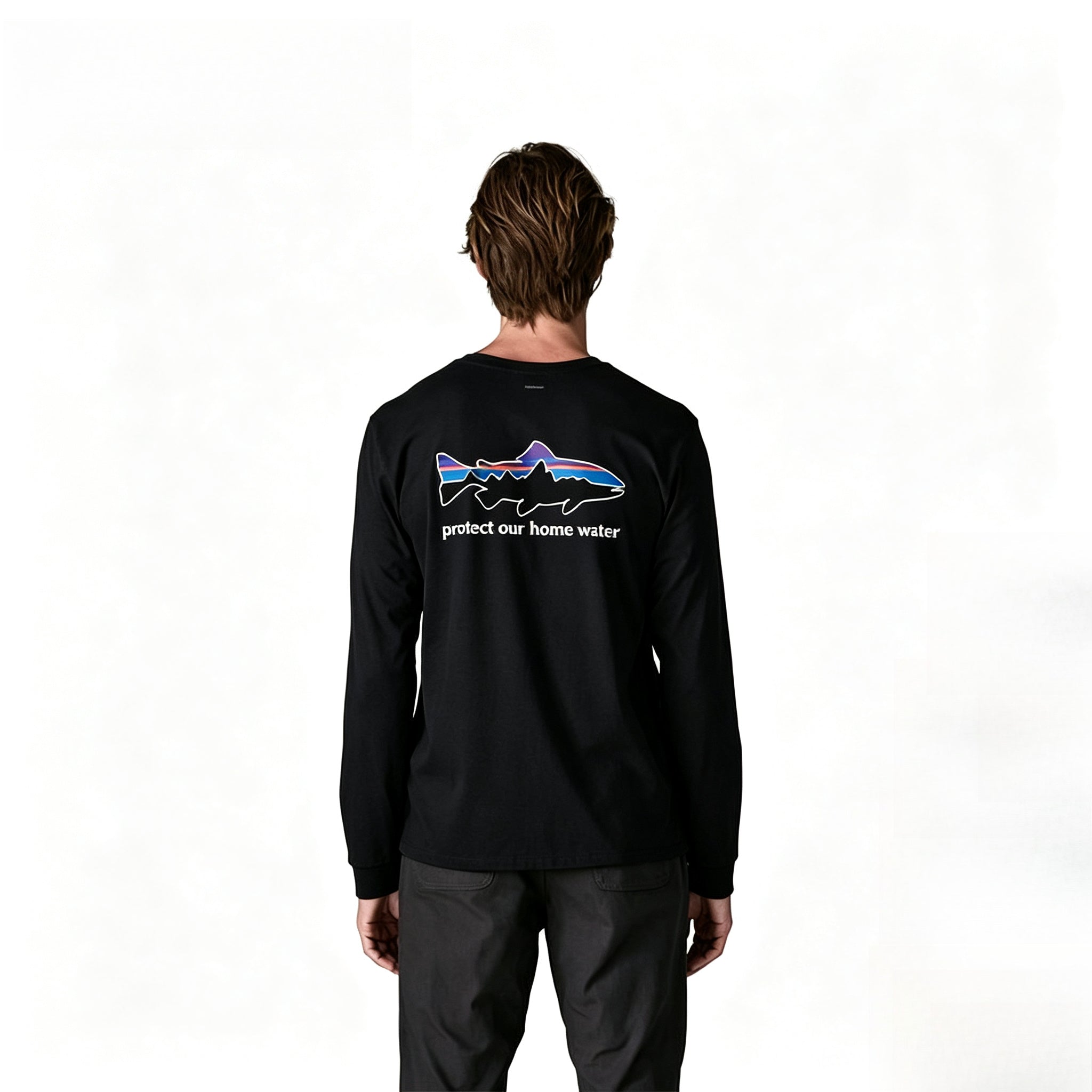 Patagonia Outdoor Series Flying Fish Long-Sleeve Cotton T-Shirt