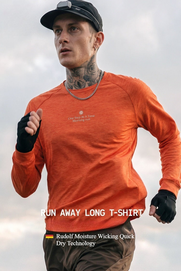 Telestar Sports Quick Dry Graphic Long Sleeve T-Shirt, Outdoor Sports Casual Athletic Top