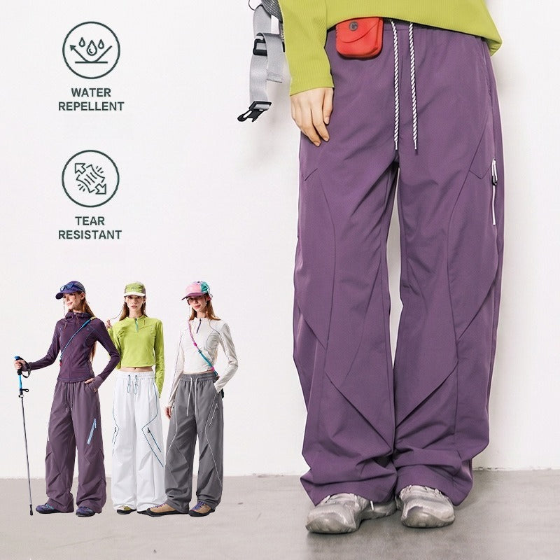 WENHOUU 2‑Piece Detachable Storm Pants Windproof Waterproof Outdoor Hiking Pants for Men Women