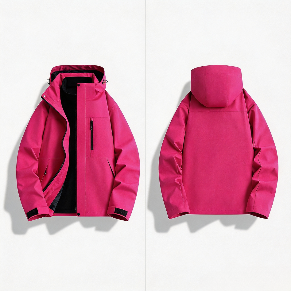 Comparable‑Style 3‑in‑1 Windproof Waterproof Jacket with Removable Fleece Liner for Outdoor Hiking