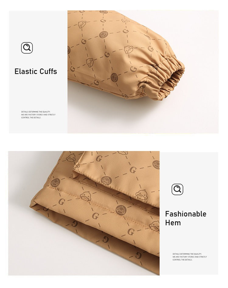 Autumn and winter children's down jacket two-piece set, boys and girls trendy jacket, windproof, waterproof and warm outdoor children's clothing [removable three-in-one]