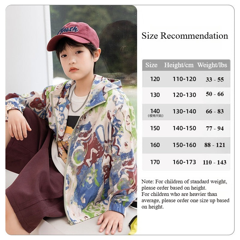 UPF50+ Graffiti Kids Original Yarn Sun Jacket