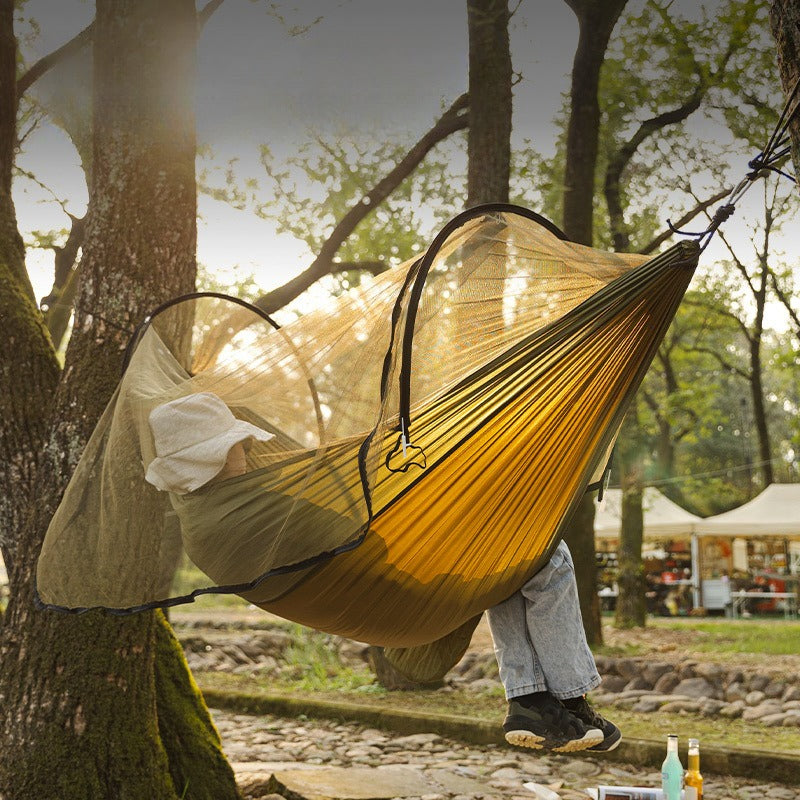 Quick‑Setup Hammock with Mosquito Net, Outdoor Camping Anti‑Mosquito Hammock for Single & Double Person