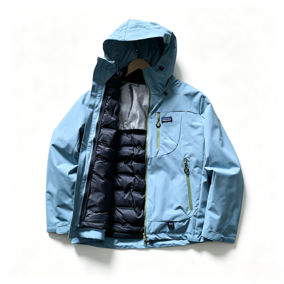 Patagonia 3‑in‑1 Waterproof Down Insulated Hooded Winter Outdoor Jacket
