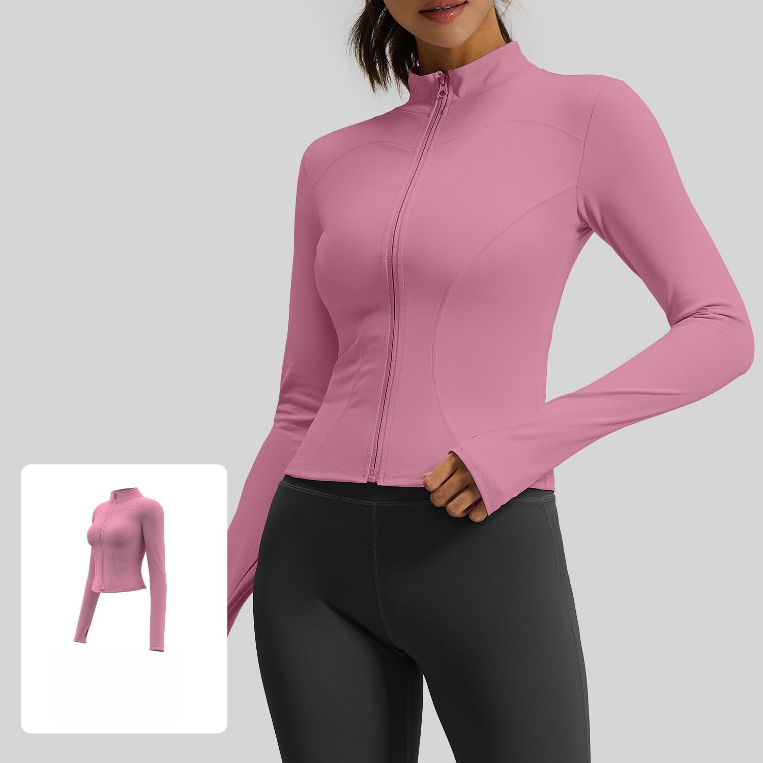 Wear long-sleeved tight yoga clothes outside, fitness, running, yoga