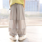 Boys Mesh Spliced Long Pants, Summer Lightweight Quick Dry Trousers