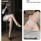 Women's lace stockings, garter sock combination, ultra-thin skin-penetrating/oily anti-hook, multi-color optional