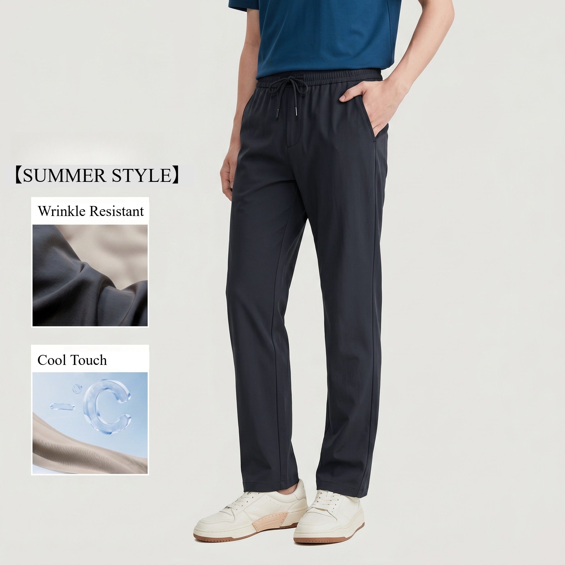Men's Water Repellent Ice Feel Sun Protection Straight Leg Stretch Pants