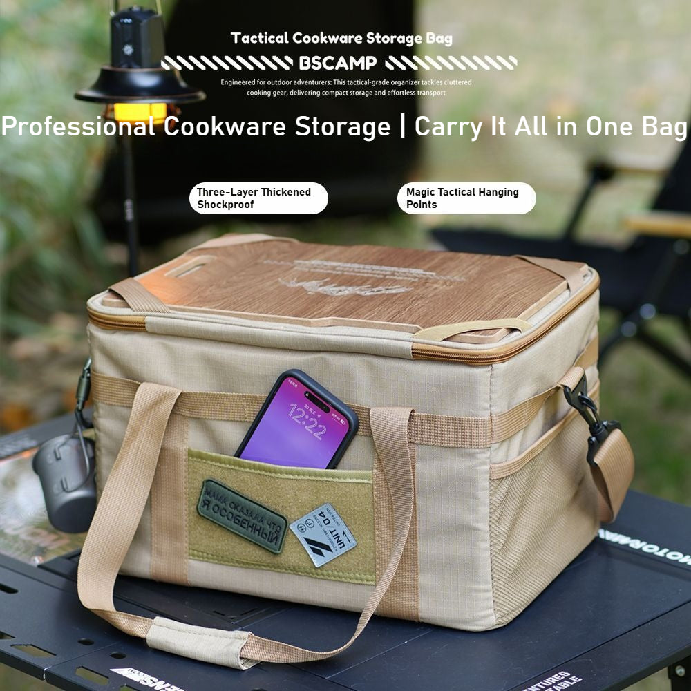 Camping tactical storage bag, outdoor with table board, portable sundries and equipment bag