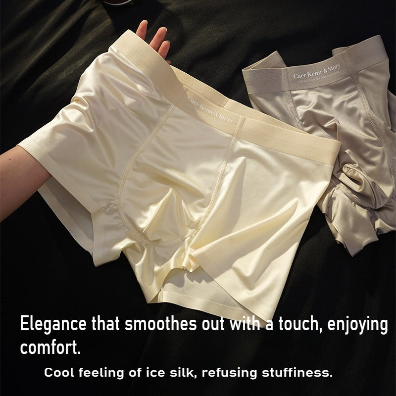 Cool feeling ice silk summer thin men's underwear large size boxer underwear men's