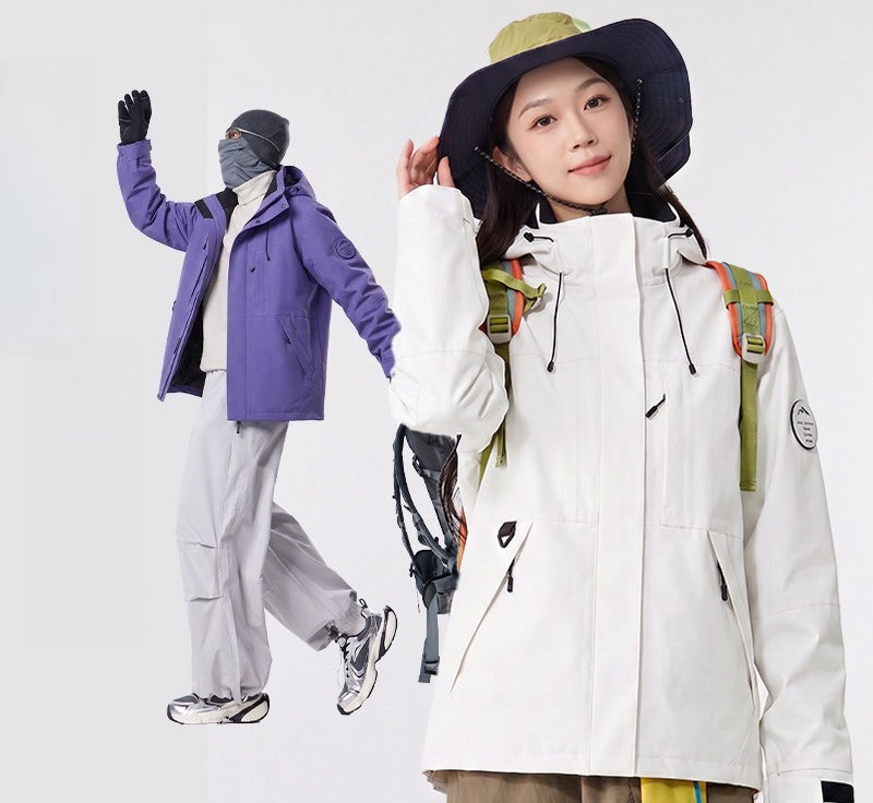 3‑in‑1 Hooded Outdoor Jacket, Windproof Waterproof Warm for Hiking & Travel