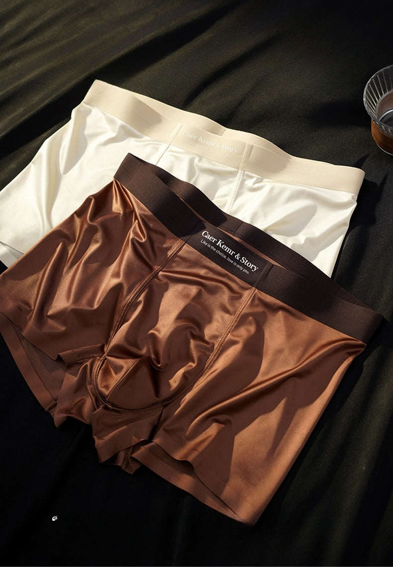 Cool feeling ice silk summer thin men's underwear large size boxer underwear men's