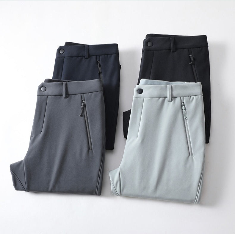 Waterproof Windproof Fleece Lined Softshell Hiking Pants Men