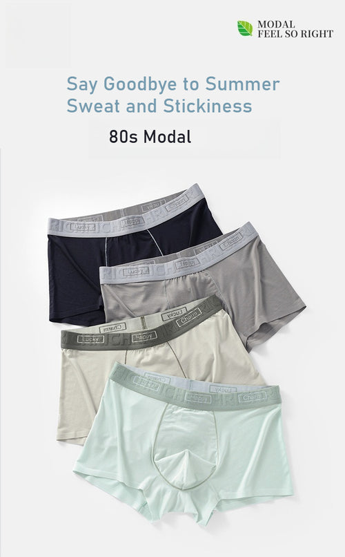 3-Pack Men's Lenzing Modal Boxers - 7A Cotton Antibacterial Crotch Mid-Rise