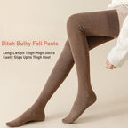 Women's extended knee socks, pure cotton non-slip boneless thigh socks, spring and autumn warm models