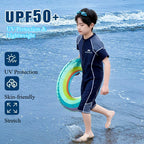 Boys' sunscreen one-piece swimsuit UPF50 + 7A antibacterial