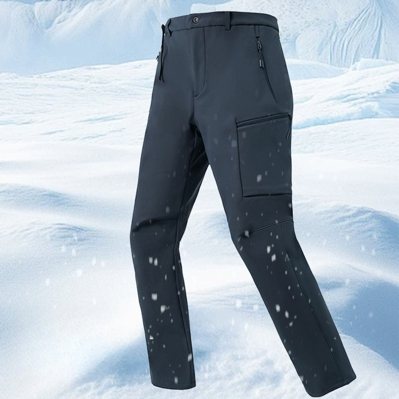 Fleece Lined Fluorine-Free Softshell Tactical Cargo Pants, Water Repellent Multi Pocket Hiking Pants Men & Women
