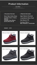 Winter Unisex Men's Snow Boots - Fleece-Lined Thickened Warm Mid-Calf High-Top