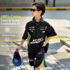 Boys' Lightweight Pure Cotton Racing-Style Shirt