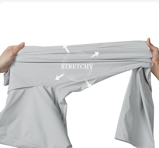 Men’s Lightweight Quick‑Dry Hiking Pants, High‑Stretch Water‑Repellent Breathable Outdoor Casual Plus‑Size Trousers