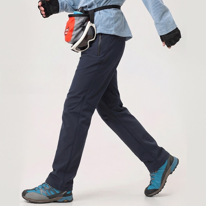 Waterproof Windproof Fleece Lined Softshell Hiking Pants Men