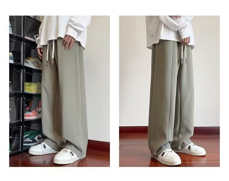 Loose straight soft waxy pants versatile leisure sports