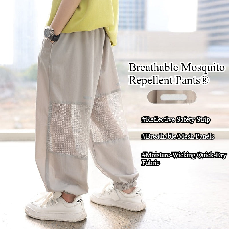 Boys Mesh Spliced Long Pants, Summer Lightweight Quick Dry Trousers