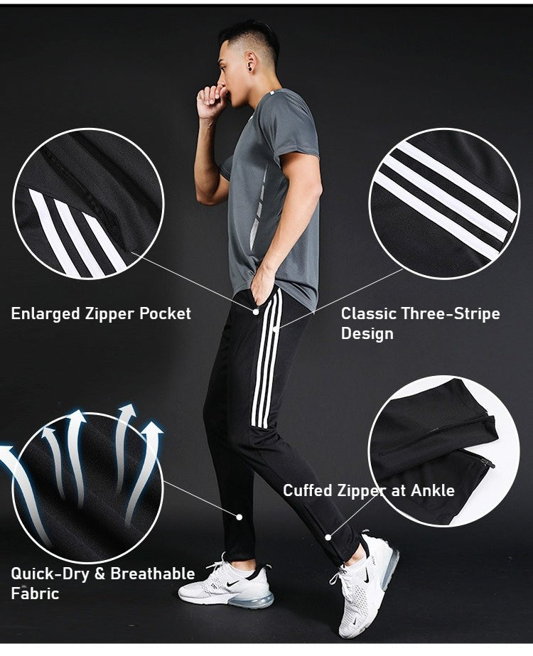 Basketball trousers men's casual trousers quick-drying trousers appearance trousers training trousers side three bars sports trousers football running trousers