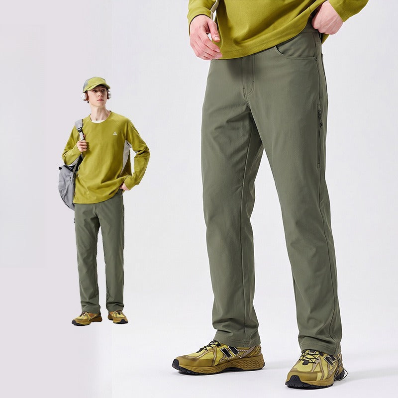 Men's Breathable Stretch Hiking Pants, Comfort Straight‑Leg Outdoor Casual Trousers