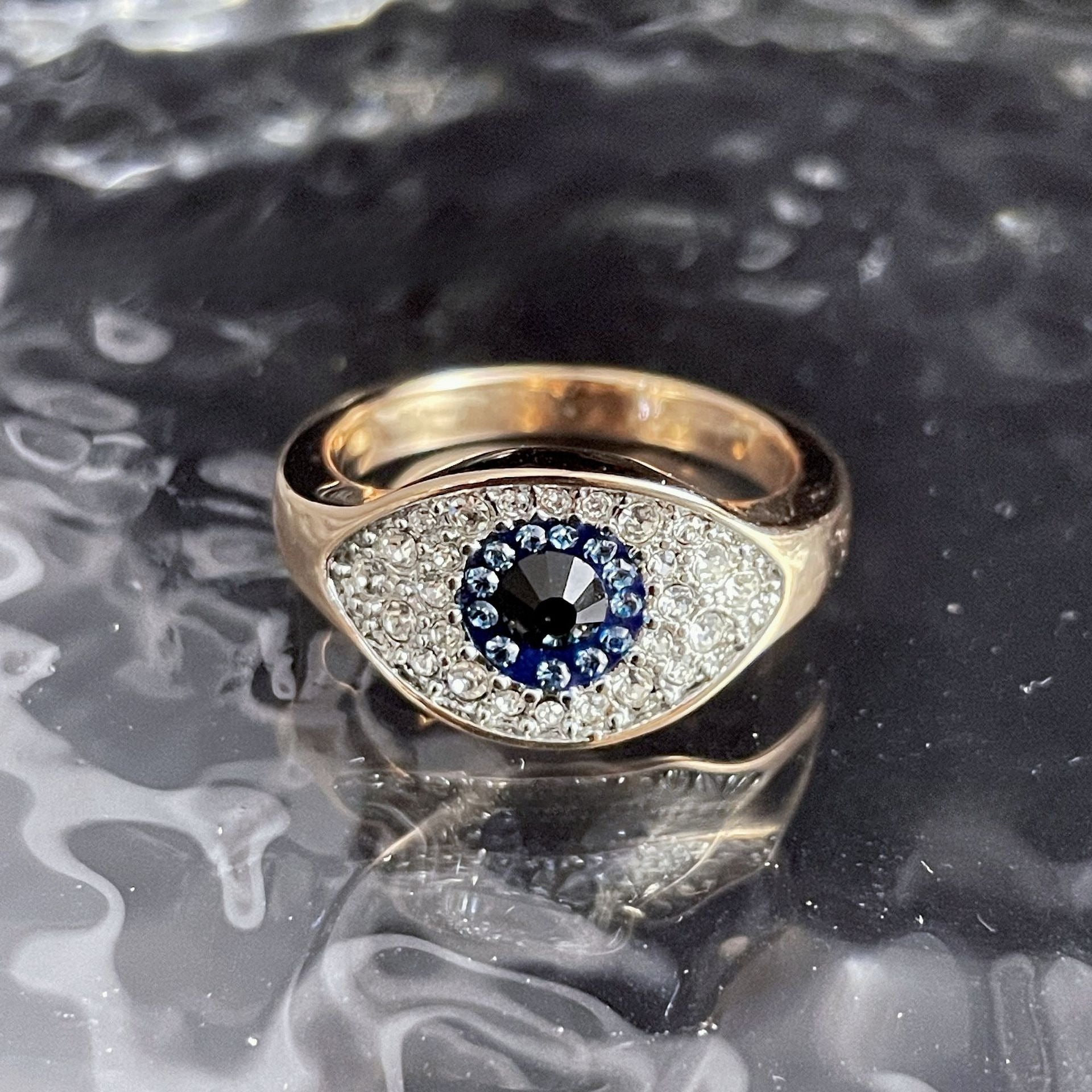 Evil Eye Pavé Crystal Ring